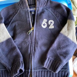 Boys 4t seater jacket 4t grey n navy motorcycle on back